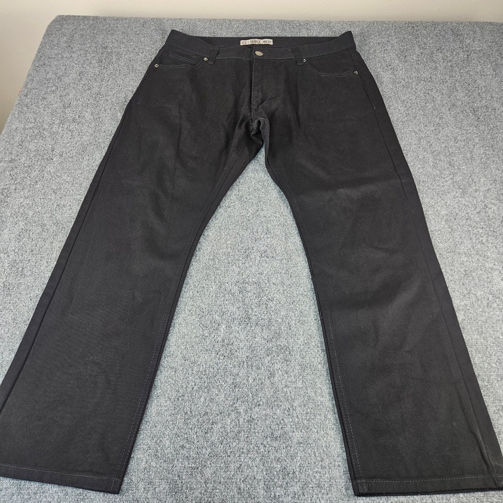 Noiz Premium Jeans Mens 40x32 Black Straight Leg 100% Cotton Denim Pants